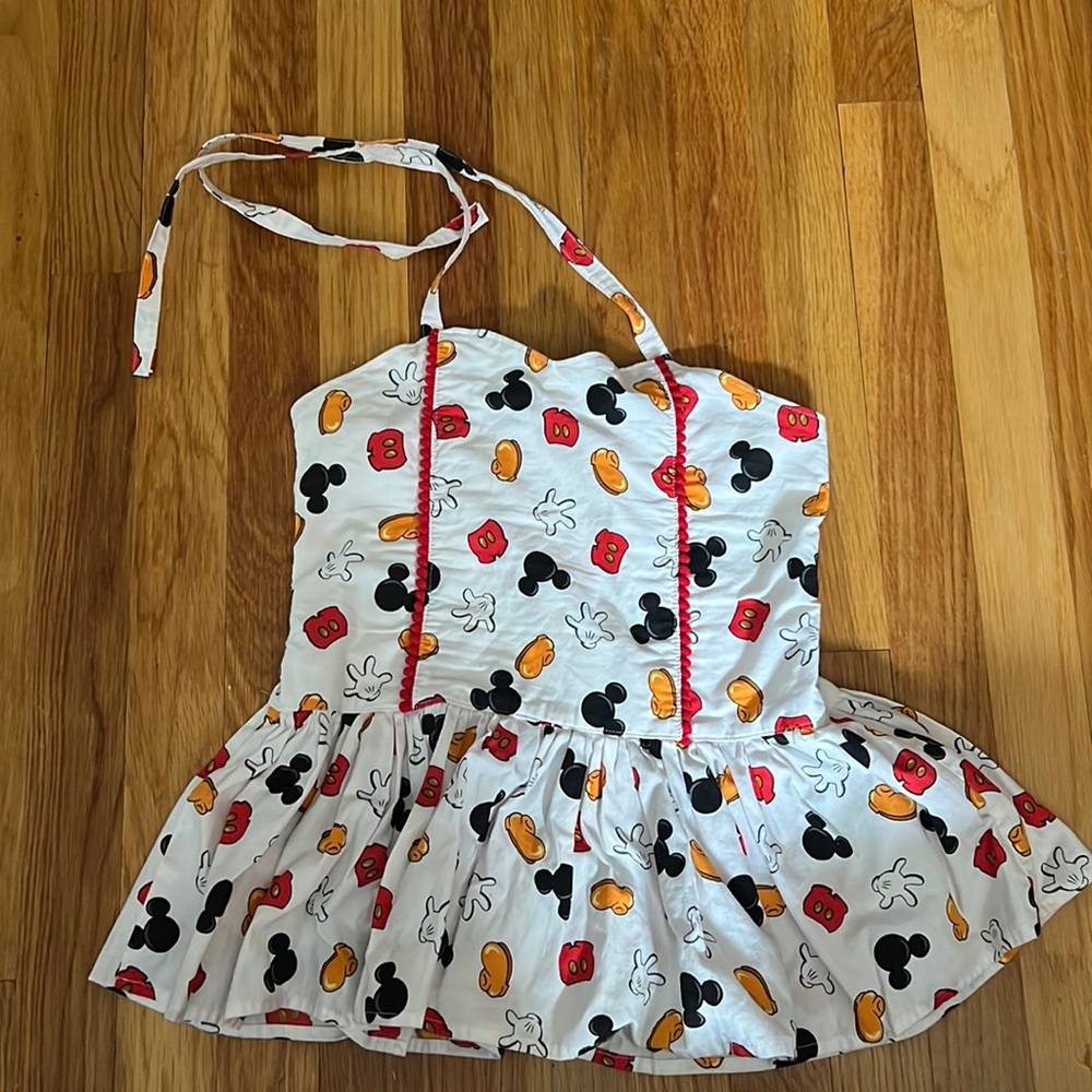 Tickled Pink Girls Halter Peplum Disney Mickey Top Girls size 8